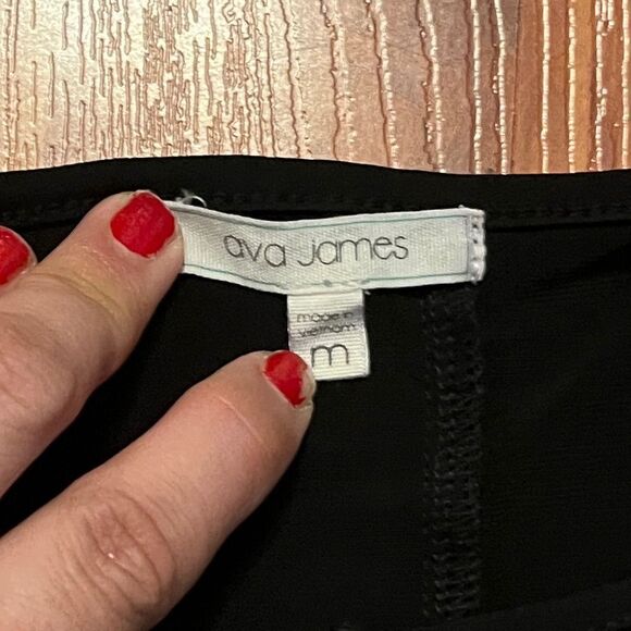 Ava James gingham black-and-white top size medium - Picture 6 of 7